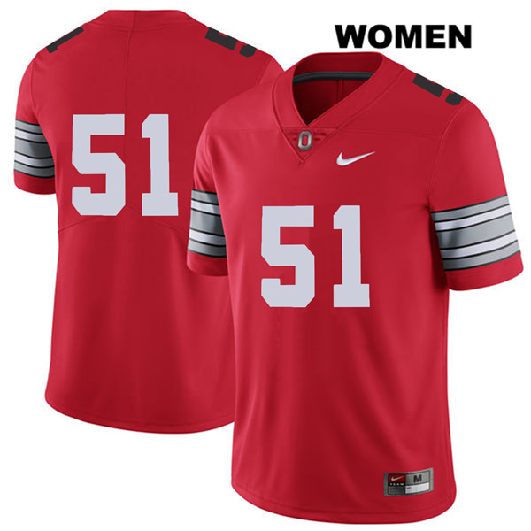 Ohio State Buckeyes Women's Antwuan Jackson #51 Red Authentic Nike 2018 Spring Game No Name College NCAA Stitched Football Jersey HA19W57PE